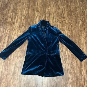 Velvet Blue Blazer Forever 21 Oversized